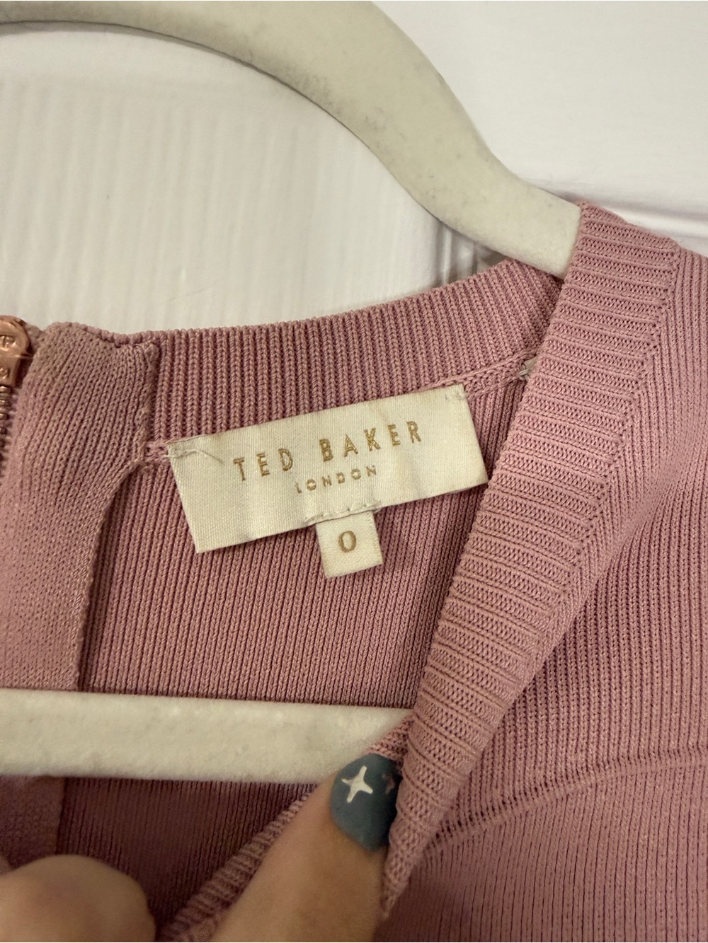 Ted Baker Dyana Skater Dress In Pink And Navy - Picture 5 of 8